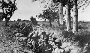 On This Day: 6th August 1915 Soldiers dug in at Chocolate Hill, Suvla Bay, Gallipoli