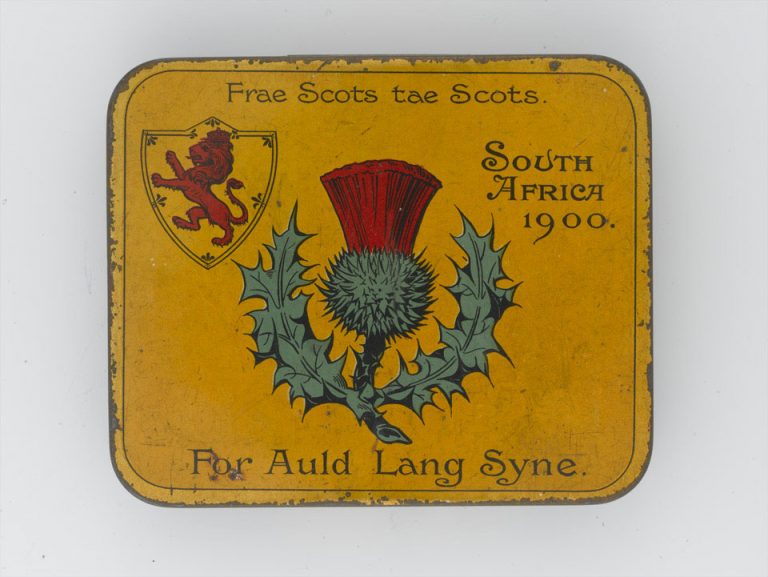Tobacco tin, 'Frae Scots tae Scots', 1900
